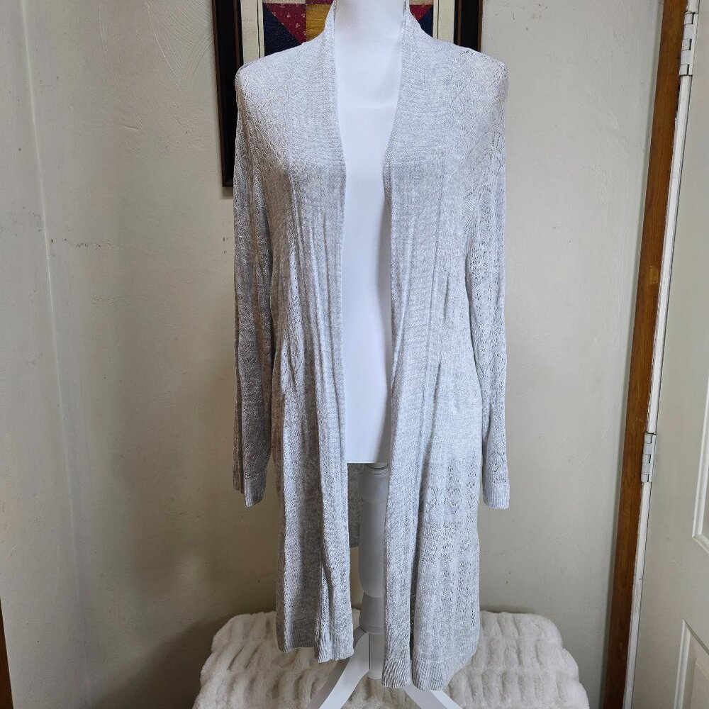 Size 2X Croft and Barrow Off White Women's Classic Open Sweater (NWT)